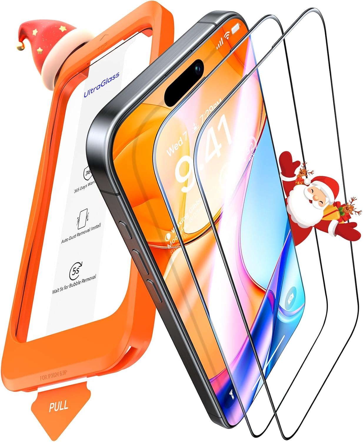 UltraGlass UNBREAK TOP 9H+ Glass for iPhone 16 Pro Max Screen Protector (12FT Military Grade Shatterproof) Screen Protector 16 ProMax Tempered Glass (Longest Durable) Full Edge Coverage 6.9" 2 Pack