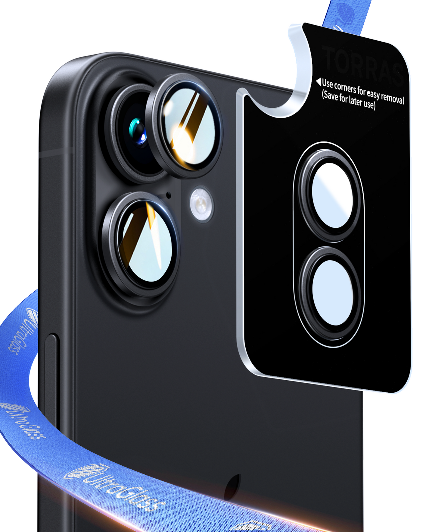 UltraGlass iPhone 17 Camera Lens Protector, Black