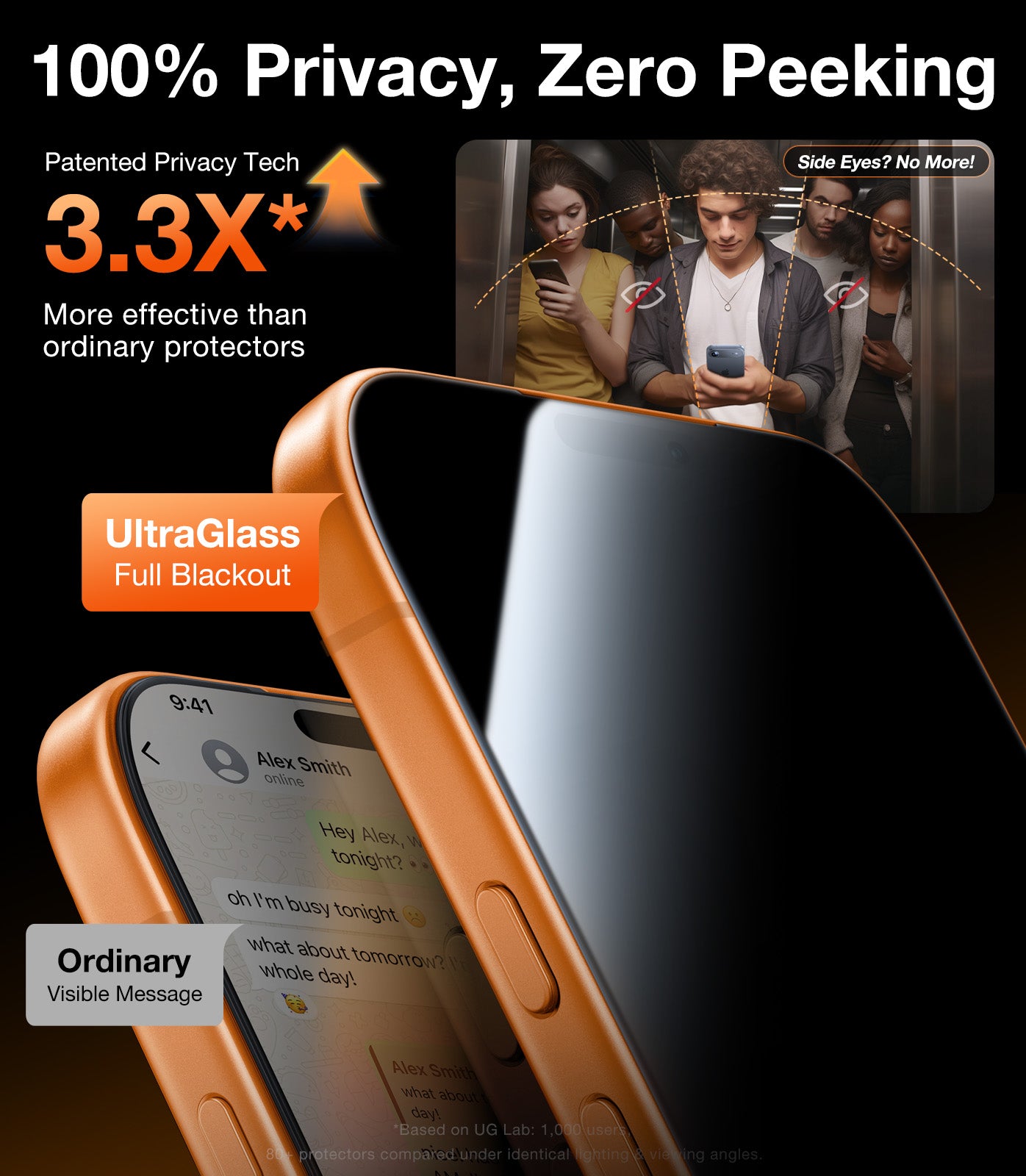 UltraGlass iPhone 17 Air Privacy Screen Protector, 2 Pack