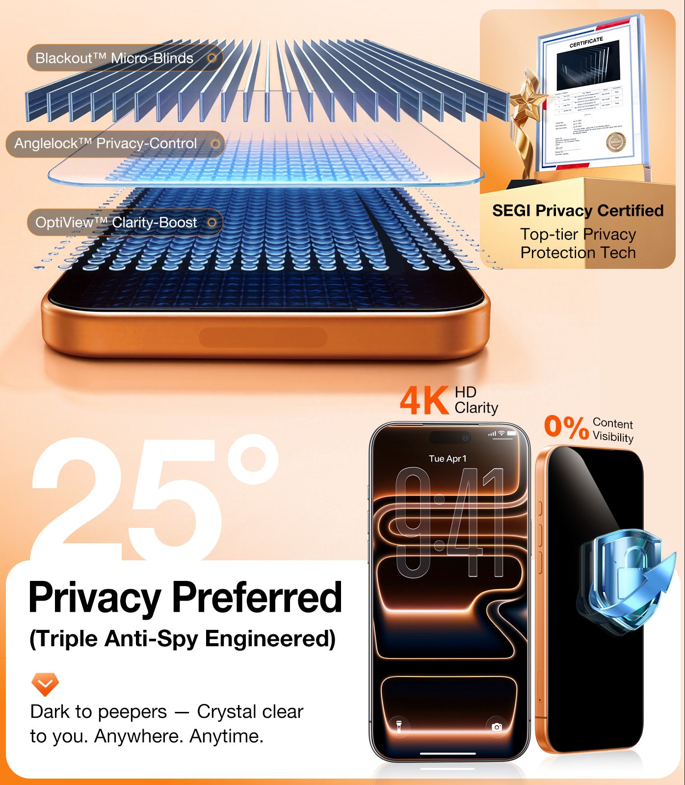 UltraGlass iPhone 17 Air Privacy Screen Protector, 2 Pack